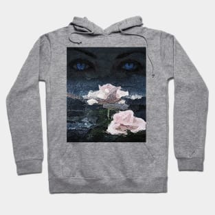 Blue Eyes and White Roses in the Dark Hoodie